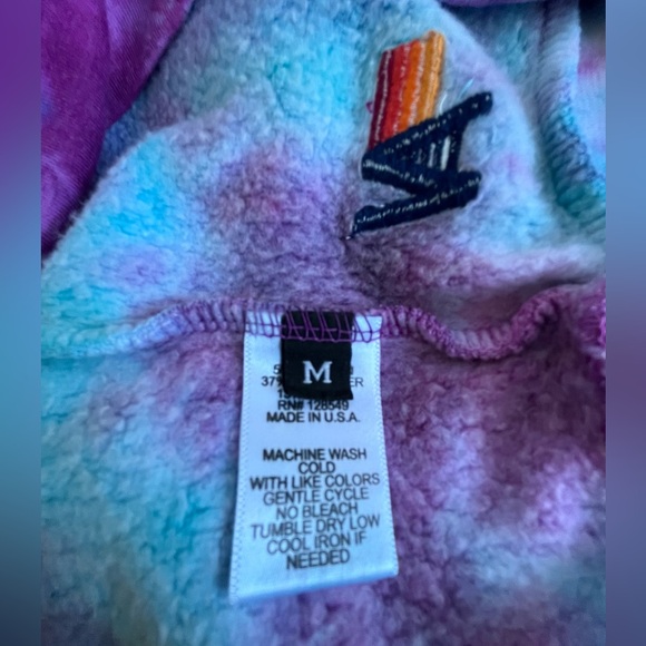 🫟Aviator Nation Hand Tie-Dyed Crew Sweatshirt Magenta 
limited edition Size:M - Picture 11 of 15